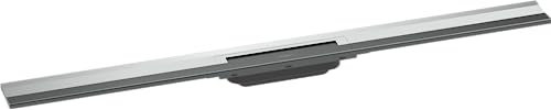 hansgrohe Fertigset Duschrinne RainDrain Flex, Abflussrinne 1000mm, Bodenablauf Dusche kürzbar zur Wandmontage, Chrom