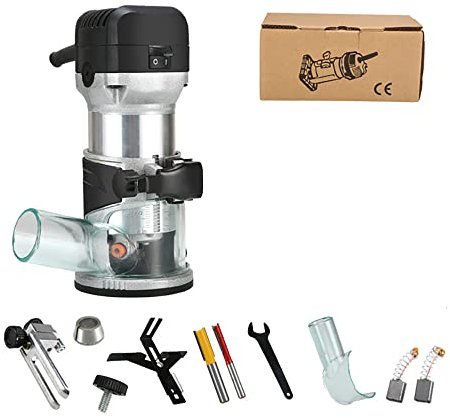 Toplionace 220V 800W Holztrimmer, Geschwindigkeit Verstellbare Holzbearbeitungs Handkante Beschneidung Tischlerschneide Palming Werkzeuge, 30000 u/min