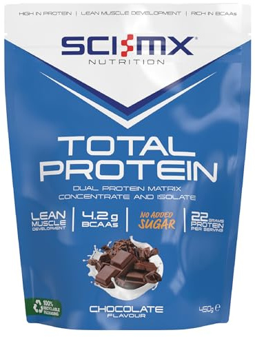 SCI-MX Total Protein Powder • Lean Muscle • Chocolate Flavour • 450g | SCI-MX Total Protein Powder • Chocolate Flavour • Lean Muscle Support • High Protein Formula • Daily Nutrition