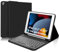IVEOPPE Clavier pour iPad 9eme 2021/8eme 2020/7eme 2019 10.2/Pro 10.5/Air 3, Coque Clavier Wireless Rétroéclairé sans Fil Bluetooth Français, Étui Clavier Amovible, Noir