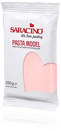 Saracino Sugar Paste Pink Baby Model 250g Gluten Free Made in Italy