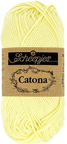 Scheepjes - Scheepjes Catona 100 Lemon Chiffon Yarn - 10x50g