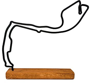 F1 Strecke Modell, Formel 1 Strecke Statue, Geschenkidee für einen Formel 1 Fan, F1 Strecke Faden auf Holzsockel 20cm, Zimmerdekoration für F1 Fan, Geschenk für einen Motorsportfan (Monaco)