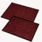 Hafaa Burgundy Door Mat 2 Pack 50x80 cm Water Absorbent Rubber Mat