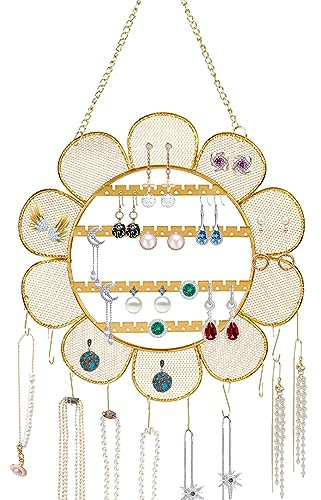 Zayookey Porte-Boucles D'Oreilles Wall Earring Holder Organisateur de bijoux Suspendus Porte-Bijoux Suspendre Murale Présentoir Mural en Métal pour Colliers Oreilles