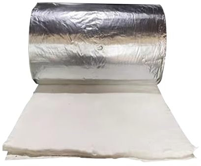 Glasfasermatte Feuerfeste Isolierung Baumwolle hitzebeständige Matte Rohrisolierung Steinwolle Alukaschiert(100X100X2cm/39.3x39.3x0.8)