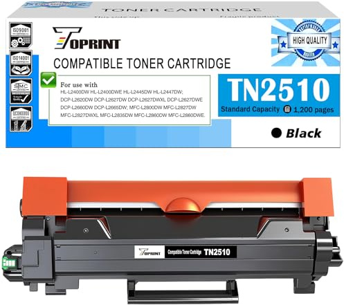 TN2510 TN-2510 Kompatible Tonerpatrone Schwarze Standardkapazität für Brother Drucker HL-L2400DW L2400DWE L2445DW L2447DW DCP-L2620DW L2627DW L2627DWXL L2660DW MFC-L2800DW L2827DW L2835DW L2860DW