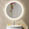 HOROW Badezimmer Spiegel Rund mit Beleuchtung, 80cm LED Spiegel, Kaltweiß Warmweiß Natürliches Lichtspiegel, Dimmbar, Antibeschlag ohne Rahmen Wandspiegel, IP44 Energiesparend