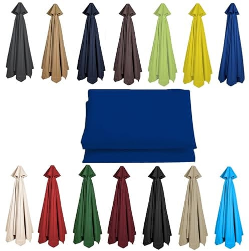 200CM 2.7M 300CM Umbrella Replacement Parasol Canopy, UV50+, Waterproof, 6/8 Ribs Sun Umbrella Replacement Cloth Garden Canopy Cover Replacement Cover(Color:Royal blue,Size:8 ribs-3m(9.8ft))