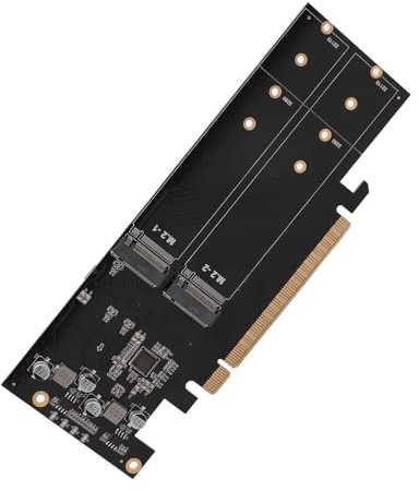 Annadue Quad M.2 NVMe to PCIe 4.0 X16 Adapter, 4 Drive SSD Adapter Card Array Expansion Card M.2 RAID X16 Splitter Card Support 22110/2280/2260/2242/2230 M Key SSDs.
