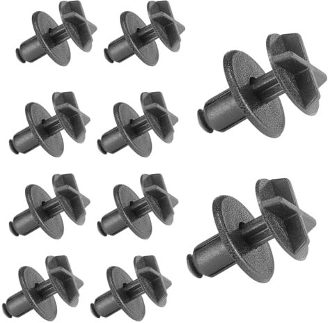 Buaak LR024316 Batterieabdeckungen, Kunststoff-Clips, für Land Rover Range Rover, Evoque-Zubehör, Lufteinlass-Verkleidung, Kunststoff-Clips, Nylon-Durchgangsnagel für Sperrholzkappe, 9 mm, Schwarz, 10