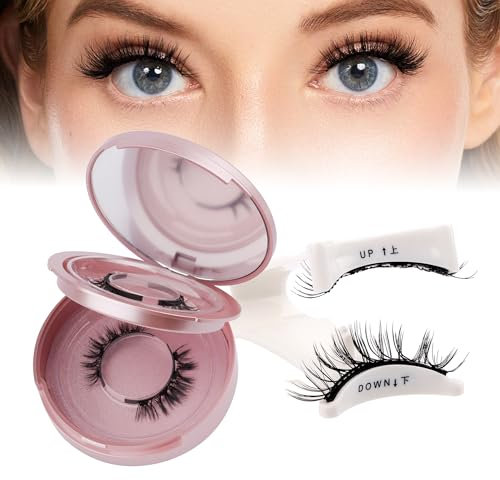 GEMERRY 2 paires Faux Cils Magnetique Magnetic Lashes Faux Cils Magnétiques Avec Applicateur Pas besoin de Colle Cil Magnétiques Aspect Naturel & Imperméables Cils Magnétiques Sans Eye-liner(011+H4)