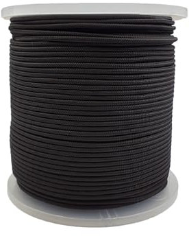 Abio Seil 10mm 5m Schwarz Wäscheleine Schnur Kordel Maurerschnur Nylonschnur Seile Outdoor Bundeswehr Ausrüstung Tau Rope Zeltschnur Spannseil Bootsleine Nylonseil Reepschnur Schwarz 10mm / 5m