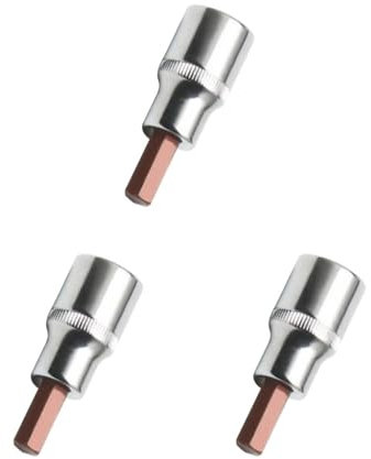 Feriuzymix 3 Set 1/2 inch Power Drills Impact Socket Bit Hex Wrench Screwdriver Adapter 8mm