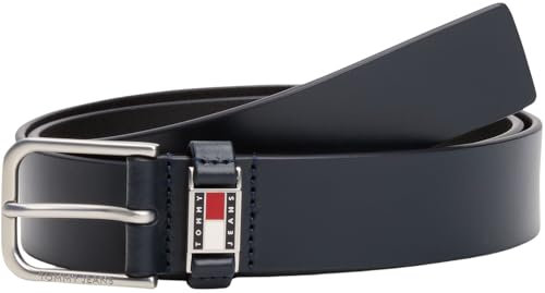 Tommy Jeans Herren Gürtel Scanton 3,5 cm mit Dornschließe, Blau (Dark Night Navy), 90 cm