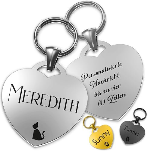 Personalisierter Herz-Anhänger mit Gravur – Wähle Symbol & Text – Für Hunde, Katzen, Pferde oder als Schlüsselanhänger
