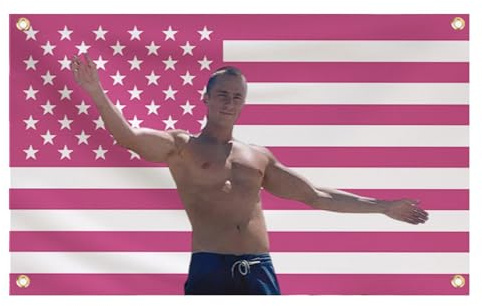 Salyeeluly Drews Starkeys Flagge | Rosa Amerikanische Flagge | Rosa Poste Lustiges Poster Wandteppich Heimdekoration | USA-Flagge Wandteppich für Zuhause, Schlafzimmer, Wohnzimmer, Schlafsaal
