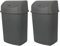 Jolie Max Set of 2 35L Large Swing Top Kitchen Bins – Durable Plastic Dustbins with Flip Top Lid, Easy to Clean, Ideal for Home & Office Waste Management. (ANTHRACITE)
