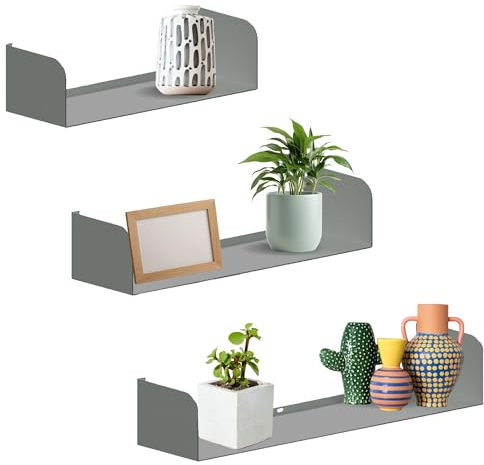 Flo.mar Mensole da Parete 3 Pezzi 60, 50 e 40 cm - Effetto Scomparsa - Porta Oggetti Con Resistenza +15kg