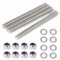 MIGUBIGU 4 Pezzi Asta Filettata M8 x 100 mm, Barra Filettata in Acciaio Inox con 8 Dadi e Rondelle, DIN 975, Completamente Filettate Per l'Assemblaggio di Mobili e Produzione Industriale
