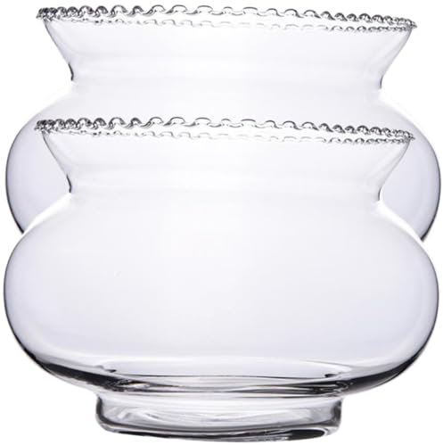 Toddmomy 2 Small Glass Goldfish Bowls Plant Holders Round Fish Bowls for Aquariums and Decor