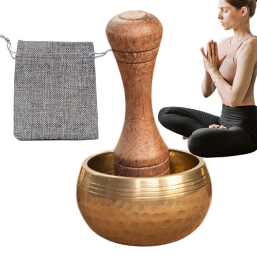 Set di ciotole sonore, ciotola per alleviare lo stress, maglieria tibetana martellata con base sonora per yoga, incontri spirituali e in slitta, meditazione