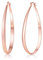 PABBEU Rosegoldene Ohrringe Creolen für Damen, Hypoallergen 14 Karat ohrringes vergoldet creolens, Leicht Ovale Creolen Rosegold als Geschenk für Damen, 30/40/50/61MM