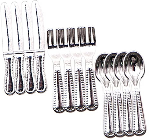 SUPVOX Juguete De Simulación para Casa Miniatura 12pcs Cuchara De Bolsillo Vajilla para Niños