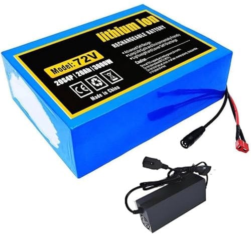 72V 20Ah 20S4P E-Bike Lithium Ion Battery Pack,With Charger,Built-in BMS Protection,Ideal For 200-3000W Electric Bicycle Motor(XT60)