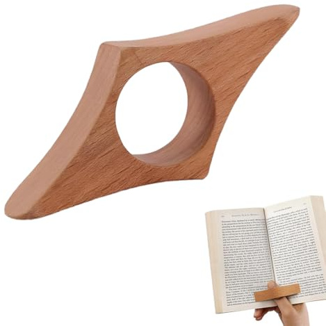 DIFLAX 4 Stück Daumen Buchhalter, Buchseitenhalter Holz,buchhalter finger,25mm Buchseitenhalter Lesezeichen aus Holz Daumenring Seitenhalter Buch Lesen Zubehör für Buchliebhaber Leseratten und Lehrer