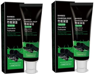 Kicklo Bamboo Charcoal Teeth Whitening Toothpaste, Natürliche Zahnaufhellung, Aktivkohle Bamboo Charcoal Zahnpasta, Bambuskohle Zahnpasta für weisse Zähne und Zahnaufhellung (2)