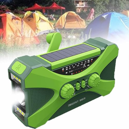 Emergency Solar Radio with LED Flashlight, SOS Alarm, and 10000mAh Power Bank for Outdoor Survival and Smartphone Charging