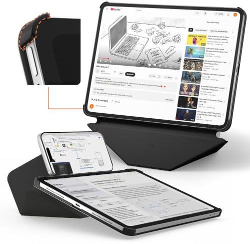 MOFT Dynamic Folio Case für iPad Pro 11 (M5 2025 / M4 2024)–[Verstärkter Eckenschutz] Stabiler, Schlanker Magnetständer mit 20+ Betrachtungswinkeln, Premium MOVAS-Leder, Tiefschwarz