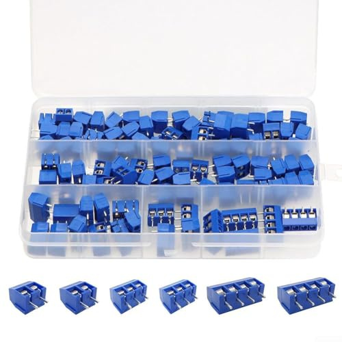 KF301 Terminal Block Kit 100PCS 2P 3P 4P PCB Mount Screw Connectors for Breadboard Alternatives and Permanent Circuit Assembly