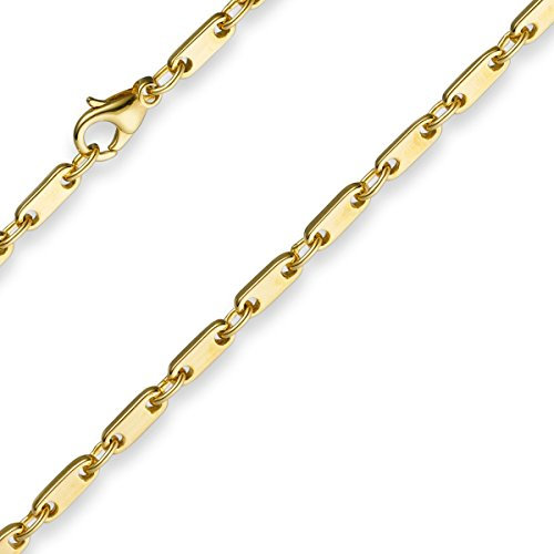 3mm Kette Collier Plattenkette aus 585 Gold Gelbgold 45cm, Goldkette