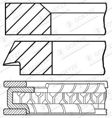 Goetze Engine 08-704207-00 Kolbenringsatz