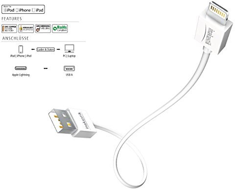 inakustik 440203 3 m USB A Beleuchtung Weiß Kabel USB – Kabel USB (3 m, USB A, Beleuchtung, männlich/männlich, weiß, recht)