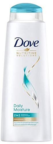 Dove Nutritive Solutions Daily Moisture 2 in 1 Shampoo + Conditioner shampoo and conditioner that leaves hair silky smooth for dry, damaged hair 6x 400 ml