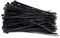 KafTon Pack of 100 Black Cable Zip Ties,UL Nylon, Perfect for PC, Bicycle Tie Wrap DIY Home Wire Vegetable Garden Office (100mm x 2.5mm) Black