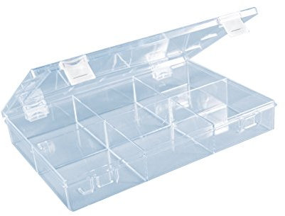 hünersdorff Sortimentskasten: stabile Sortierbox (PS-Classic) mit fester Fachaufteilung (6 Fächer), Sortierkasten-Maße: T225 x B335 x H55 mm, Made in Germany