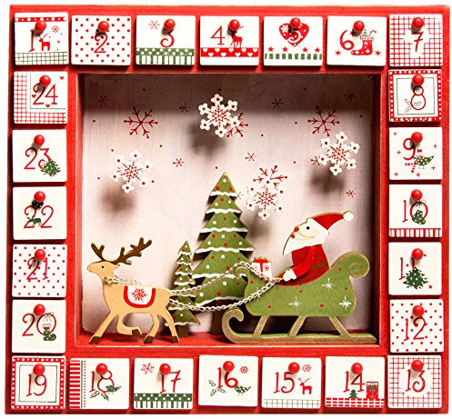 Sass & Belle Santa Weihnachten Rahmen Adventskalender, Mehrfarbig