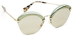 Miu Miu 0Mu53Ss Vx15J2 63 Occhiali da Sole, Verde (Transparent Green/Light Brown), Donna