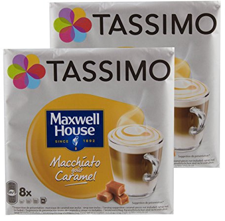 Tassimo Maxwell House Macchiato Caramel Café Capsule T-Disc Café au lait 16 portions