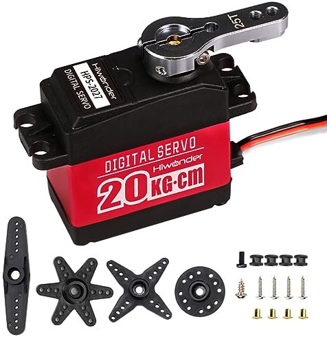 20KG RC Servo High Torque Servo Motors, Waterproof Full Metal Gear Steering Servo for 1/6 1/8 1/10 1/12 RC Car Robot DIY, Digital Servo with 25T Servo Horn, Control Angle 270°