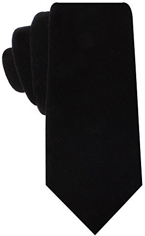 AUSCUFFLINKS Schmale Samt-Krawatte | Hochzeits-Krawatten für Trauzeugen | Schwarz, Einheitsgröße