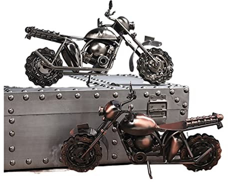 Statuen Ornamente Handgemachte Bronze Grau Motorrad Modell Motorrad Requisite Retro Motor Motor Figur Eisen Boy Geschenk Kind Spielzeug Home Büro Dekoration Skulpturenfiguren Ornamente (Color : Shape