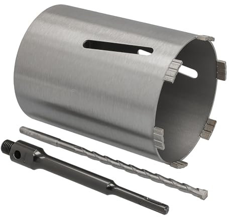 Corona diamantata SDS-plus lunga (200 mm), attacco e punta di centraggio, lunghezza utile 180 mm, Ø 142 mm, corona per calcestruzzo