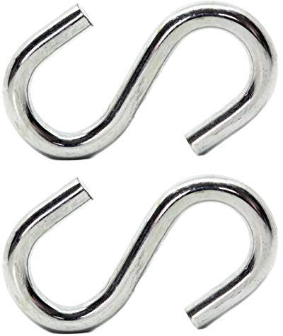 Screws City Heavy Duty S Hook 8mm Thick Hammock S-Hook 200kg Weight Capacity (Pack of 2)