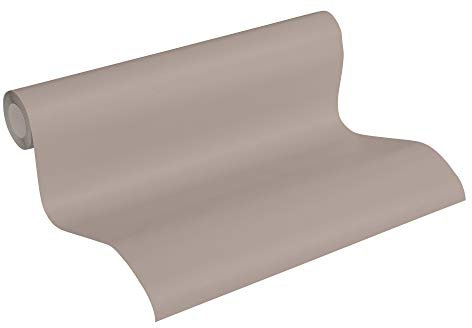 A.S. Création papier peint intissé Trendwall papier peint uni 10,05 m x 0,53 m marron gris métallisé 369031 3690-31
