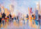 wandmotiv24 Fototapete Gemälde Stadt mit Wasser, XS 150 x 105cm - 3 Teile, Wanddeko, Wandbild, Wandtapete, Kunst Abstrakt M5993